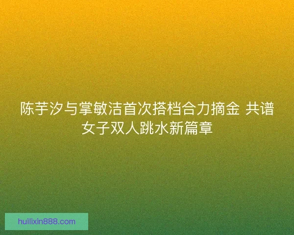 陈芋汐与掌敏洁首次搭档合力摘金 共谱女子双人跳水新篇章